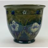 William Moorcroft Burslem late Florian planter: A large size planter decorated in the late Florian