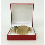 Omega De Ville quartz gold plated wristwatch: Wristwatch with omega strap. (Watch not working).