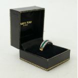18ct Diamond & Emerald ring: Set with 28 diamonds & 12 emeralds. Weight 5.8g, size T.