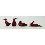 Royal Doulton Flambé small models: Models of Lop Eared Rabbit,