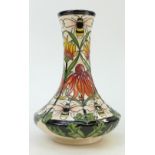 Moorcroft Geometric Bee Vase: Vase trial piece designed by Rachel Bishop, height 21cm.