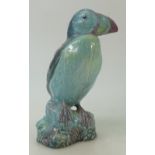 Beswick blue glazed Puffin: Beswick model of a Puffin on Rock 618 height 24cm.