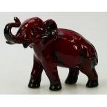 Royal Doulton Flambé model of a Elephant: Elephant with trunk in salute, height 10.5cm.