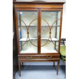 Mahogany Display cabinet: Early 20th century / Edwardian Mahogany glazed 2 door display cabinet.