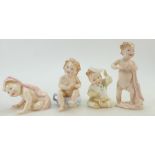 Royal Doulton baby figures: Figures comprising What Fun HN3364, Well Done HN3362,