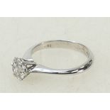 18ct white gold Diamond cluster ring: Diamond weight approx .5ct, size K, 2.6 grams.