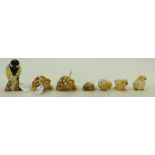 Beswick Tortoise Family and birds: Tortoises 1335, 1335 & 1336 and Chicks 2200,