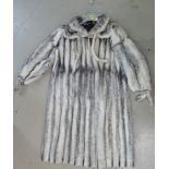 Saga branded Mink Coat: White Mink full length fur jacket approximate size 14.