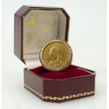 Victorian Full Sovereign (1891) gold coin ring: Ring with 9ct hallmarked setting & shank,
