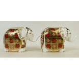 Royal Crown Derby Paperweights: Paperweights to include Imari Elephants, both with gold stoppers.