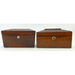 Victorian Rosewood Tea Caddys: Rosewood Tea Caddys (both have some slight loss to mouldings).