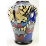 Moorcroft Prestige Swallow Tail Vase: Moorcroft trial piece, height 39cm complete with original box.