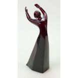 Royal Doulton Flambé prototype Images: Figure of woman with arms above her head,