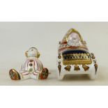 Royal Crown Derby Paperweights: Paperweights to include Santa on Sleigh and Stripy Clown,