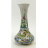 Cobridge Stoneware vase: Stoneware vase decorated with Lilies on a pond, dated 1999, height 32cm.