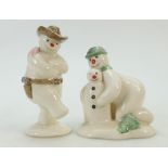 Royal Doulton Snowman figures DS6 and DS23: The Cowboy DS6 together with Building the Snowman DS23