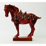Royal Doulton Flambé Burslem Artware model of a Tang Horse: Tang Horse ref BA25, limited edition,