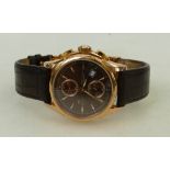 Hamilton Chronograph date Gents automatic wristwatch: Hamilton watch gold plated with strap and