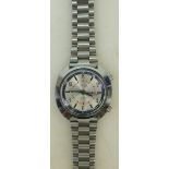 Tara 1960's gents stainless steel automatic alarm watch: Alarm watch with steel bracelet.