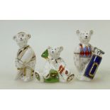 Royal Crown Derby Miniature Bears: Bears to include Gone fishing,