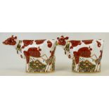 Royal Crown Derby Paperweights Daisy Cow x 2: Paperweights both with gold stoppers.