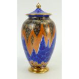 Carltonware vase & cover: A vase with cover decorated with the Sketching bird design, height 17cm.