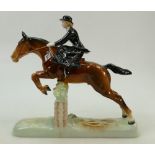 Beswick Lady side saddle on jumping horse: Beswick model 982.