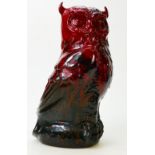 Royal Doulton veined Flambé model of a large Owl: Flambé Owl height 31cm.