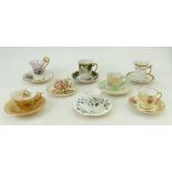 A collection of early 20th century Coffee Cups and Cans: Items to include - Royal Worcester Blush