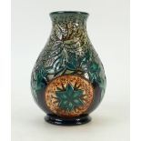 Moorcroft Vase decorated with dandelions and foliage: Vase has red dot for seconds, height 14cm.