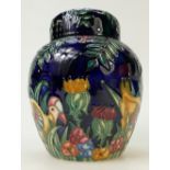 Moorcroft Swamp Hen Ginger Jar & Cover: Jar designed by N.