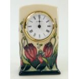Moorcroft Pretty Penny Clock: Clock height 15cm.