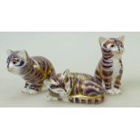 Royal Crown Derby Paperweight Cats: Paperweights to include Seated Kitten,