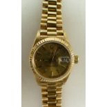 Rolex ladies 18ct watch and bracelet: Rolex Oyster Datejust ladies 18ct gold wristwatch and