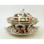 Royal Crown Derby Imari 1128 Large Size Soup Tureen & stand: Tureen in classical form with integral