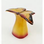 Royal Doulton Butterfly on a Stump: Figure height 6.5cm (two small glaze faults to bottom edge).