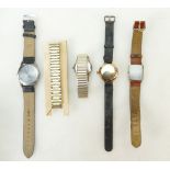 A collection of vintage gents wristwatches: Wristwatches including 9ct Waltham watch,