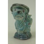 Beswick rare blue glazed model of a dog with cap and golf bag: Beswick blue glazed dog figure ref