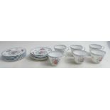 Shelley Crochet patterned trio set x 6 (nip to rim of one cup).