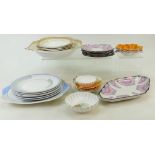 A collection of Shelley pottery: Shelley pottery items including bread & butter plates, side plates,