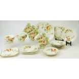 Royal Doulton Art Deco tea set: Tea set by Royal Doulton in the Nasturtium design,