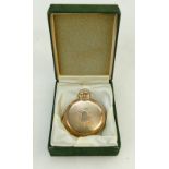 14ct gold Zenith gents pocket watch: Watch winds, ticks & runs down, small crack to dial. Marked .