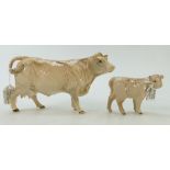 Beswick Charolais: Beswick Cow 3075A and Calf 1827.