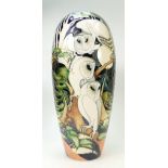 Moorcroft Moonlight Flight trial vase: Trial vase designed by Emma Bossons, dated 7.1.11.