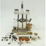 Collection of hallmarked silver: Collection includes silver top jars, sifter & serving spoon,