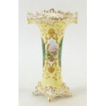 Coalport vase: Coalport vase hand painted with panel of castle scene, height 17cm.