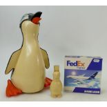 Large 1970's plastic Penguin & an Airbus A380 boxed model: A large plastic battery operated Penguin,