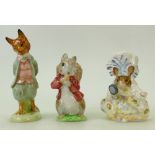 Beswick Beatrix Potter figures: Timmy Tiptoes, Foxy Whiskered Gentleman and Lady Mouse, all BP2.