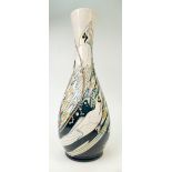 Moorcroft Fishing in White Vase: A trial Moorcroft Vase 4.4.17 designed by K Goodwin 41cm high.