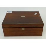 Rosewood & brass box: Empty 19th century